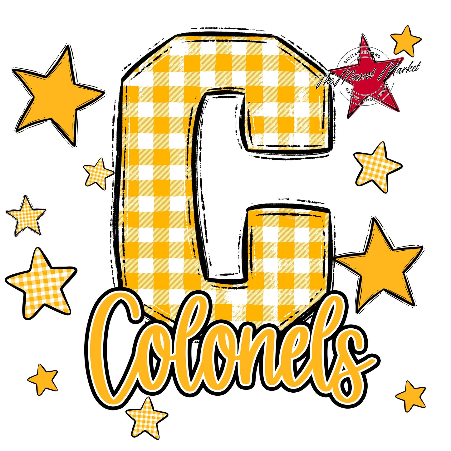 Colonels Plaid Star Design-Yellow