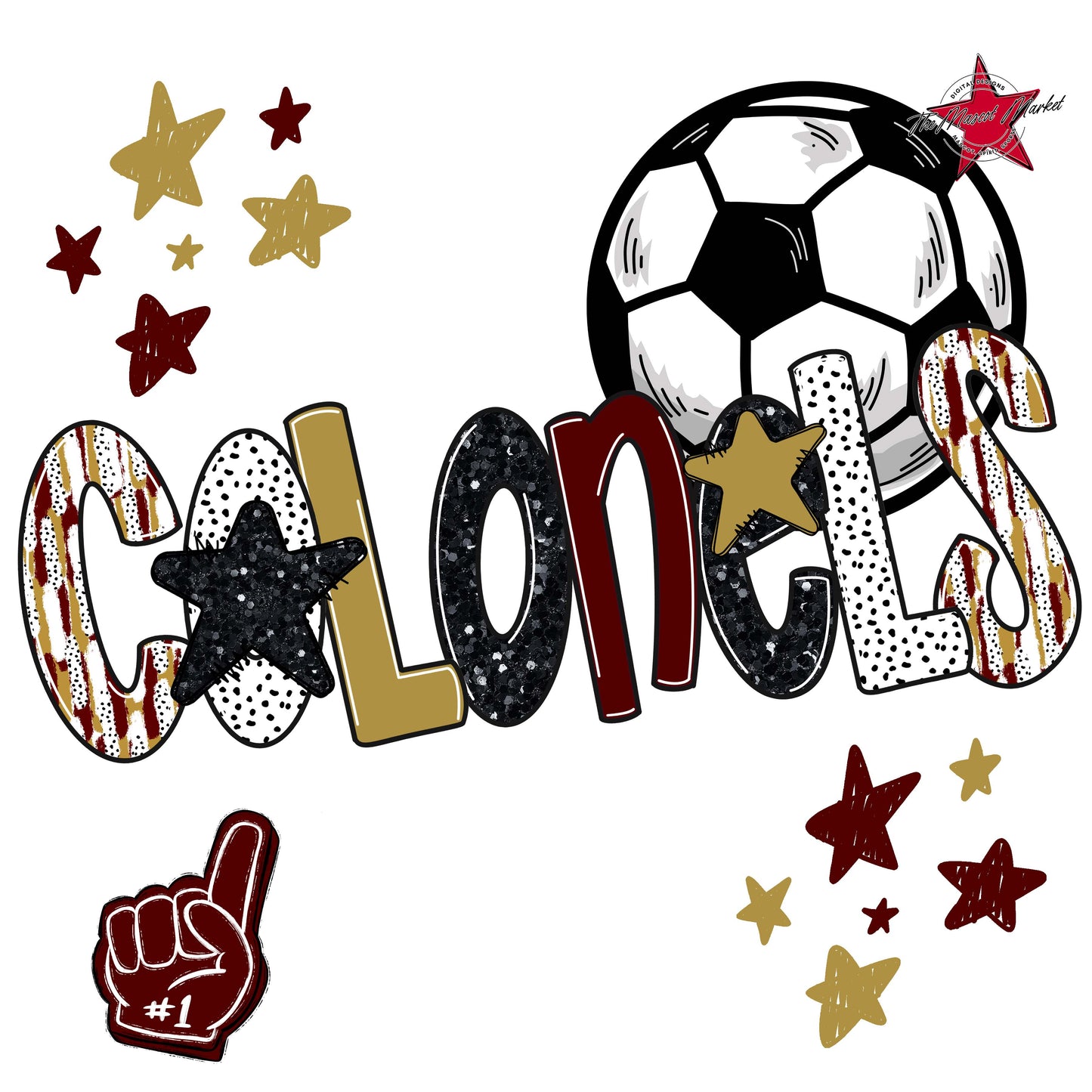 Colonels Soccer Scrape-Maroon & Gold