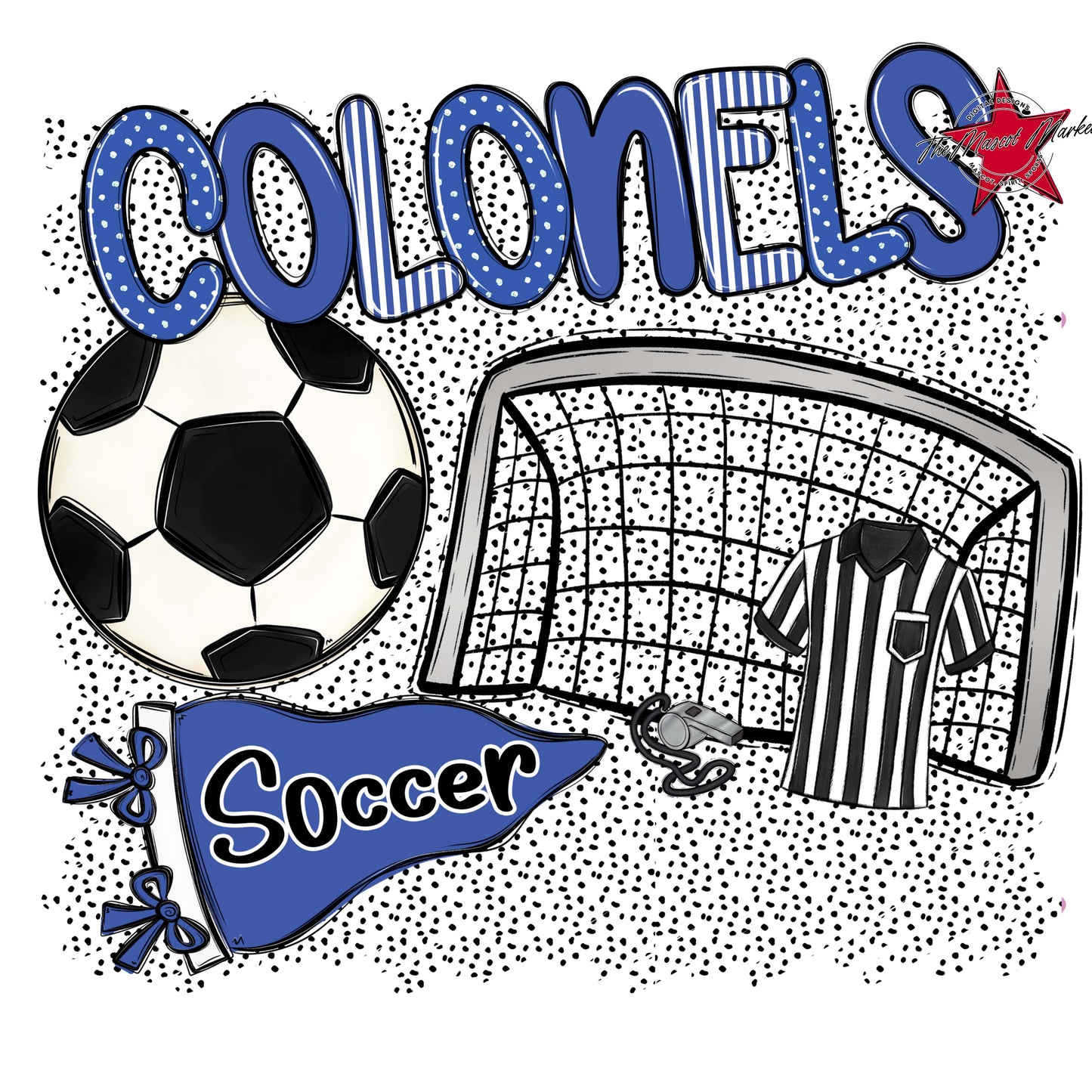 Colonels Soccer Spirit-Off Blue