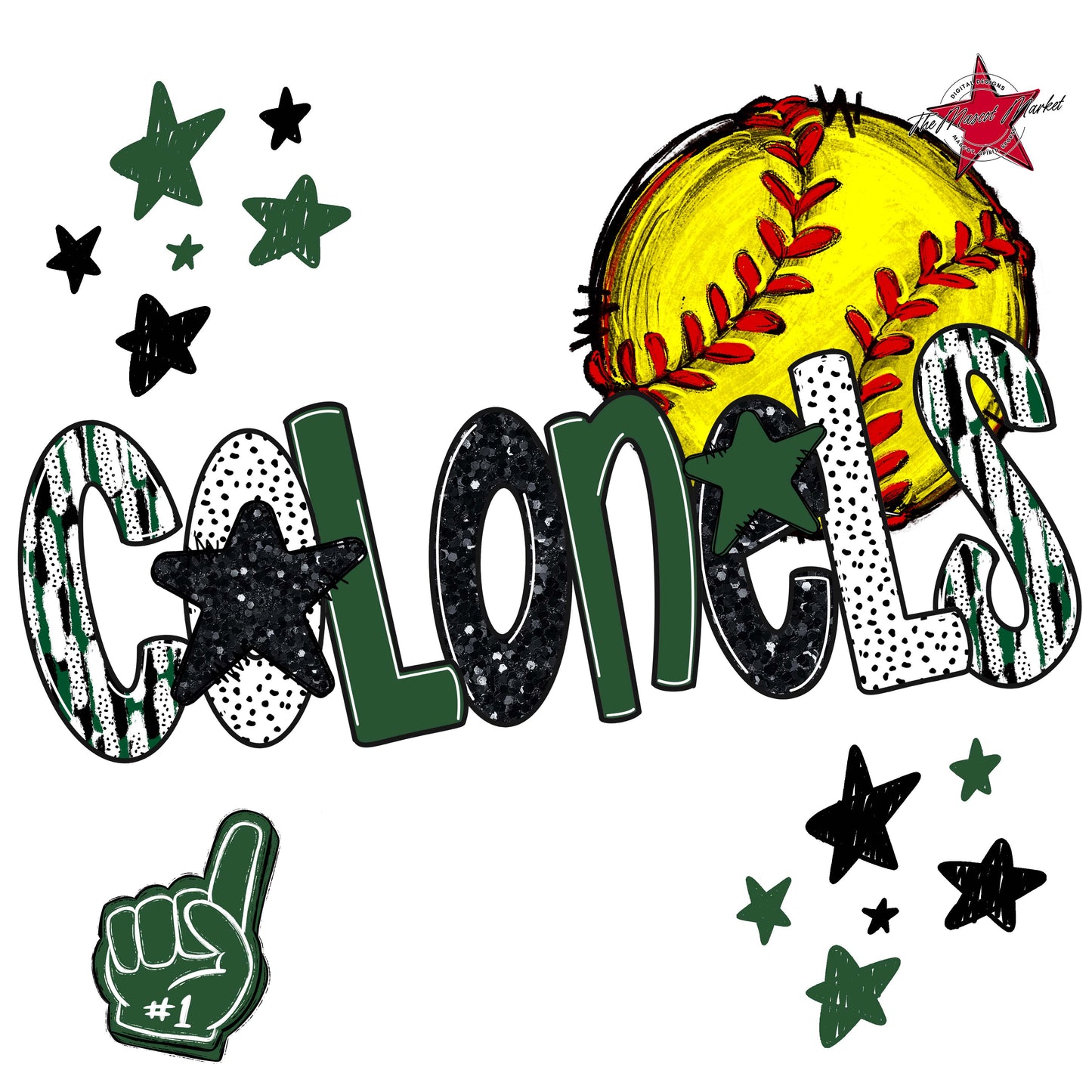 Colonels Softball Scrape-Green