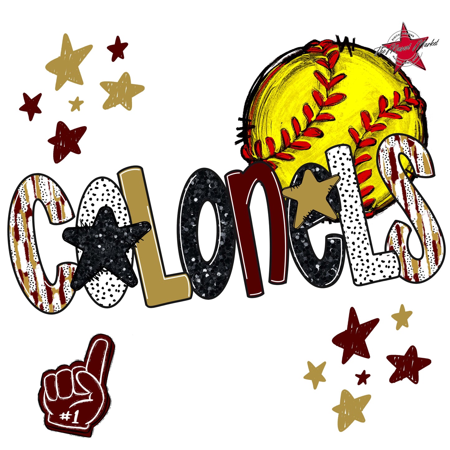 Colonels Softball Scrape-Maroon & Gold