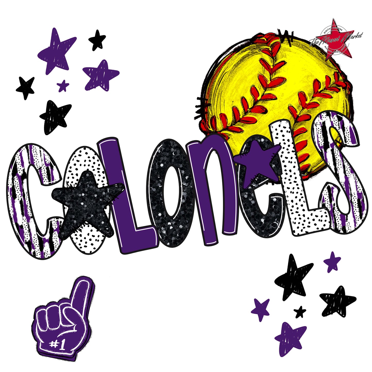 Colonels Softball Scrape-Purple