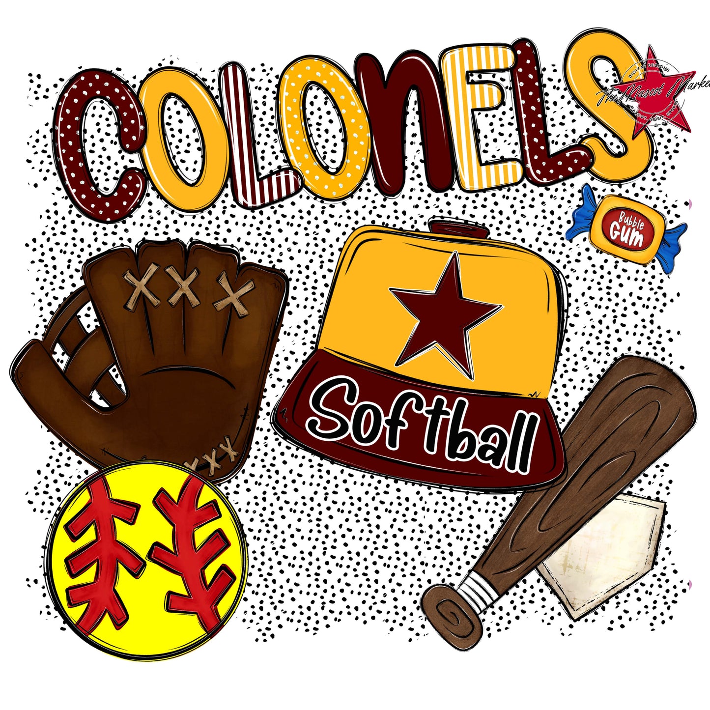 Colonels Softball Spirit-Maroon & Yellow