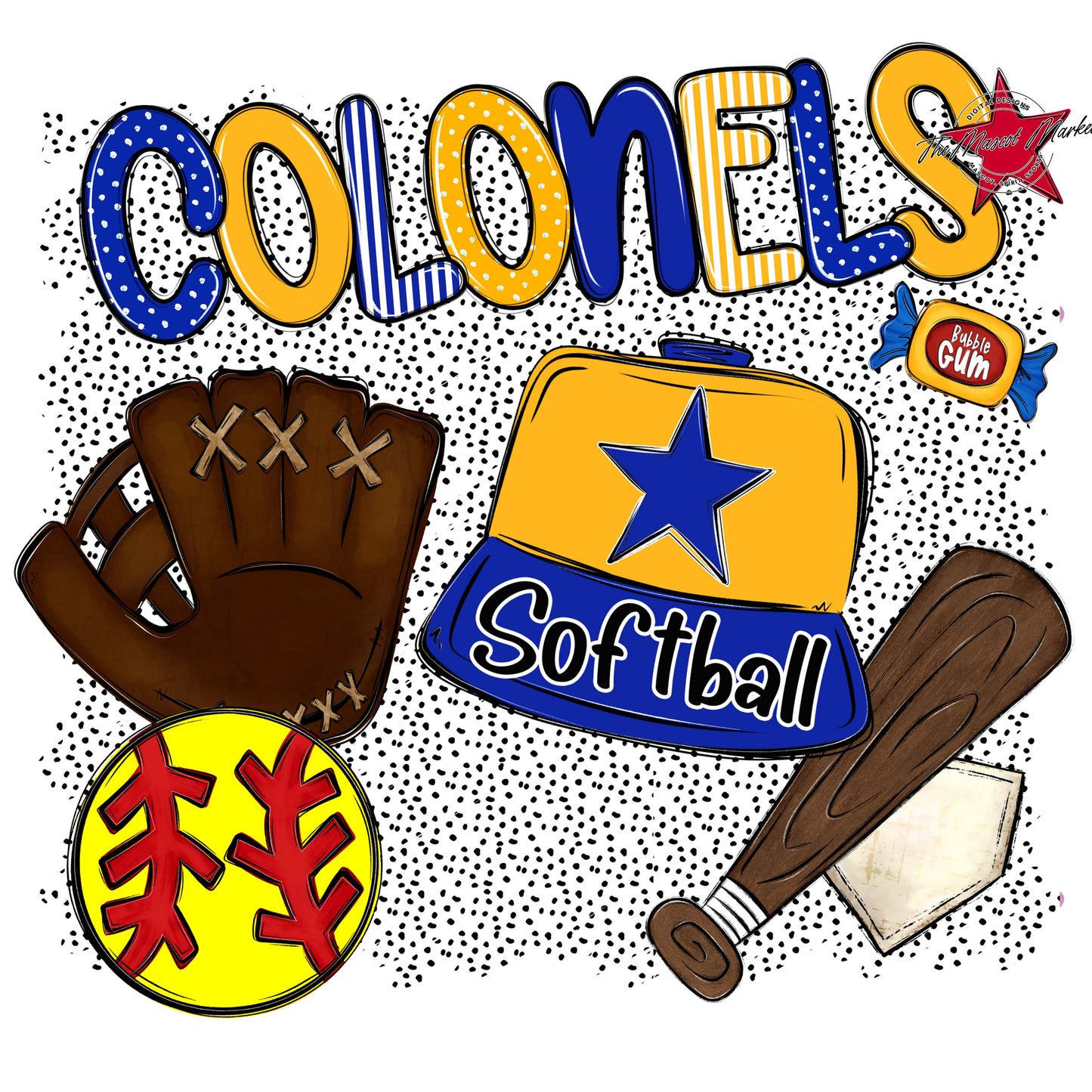 Colonels Softball Spirit-Royal Blue & Yellow