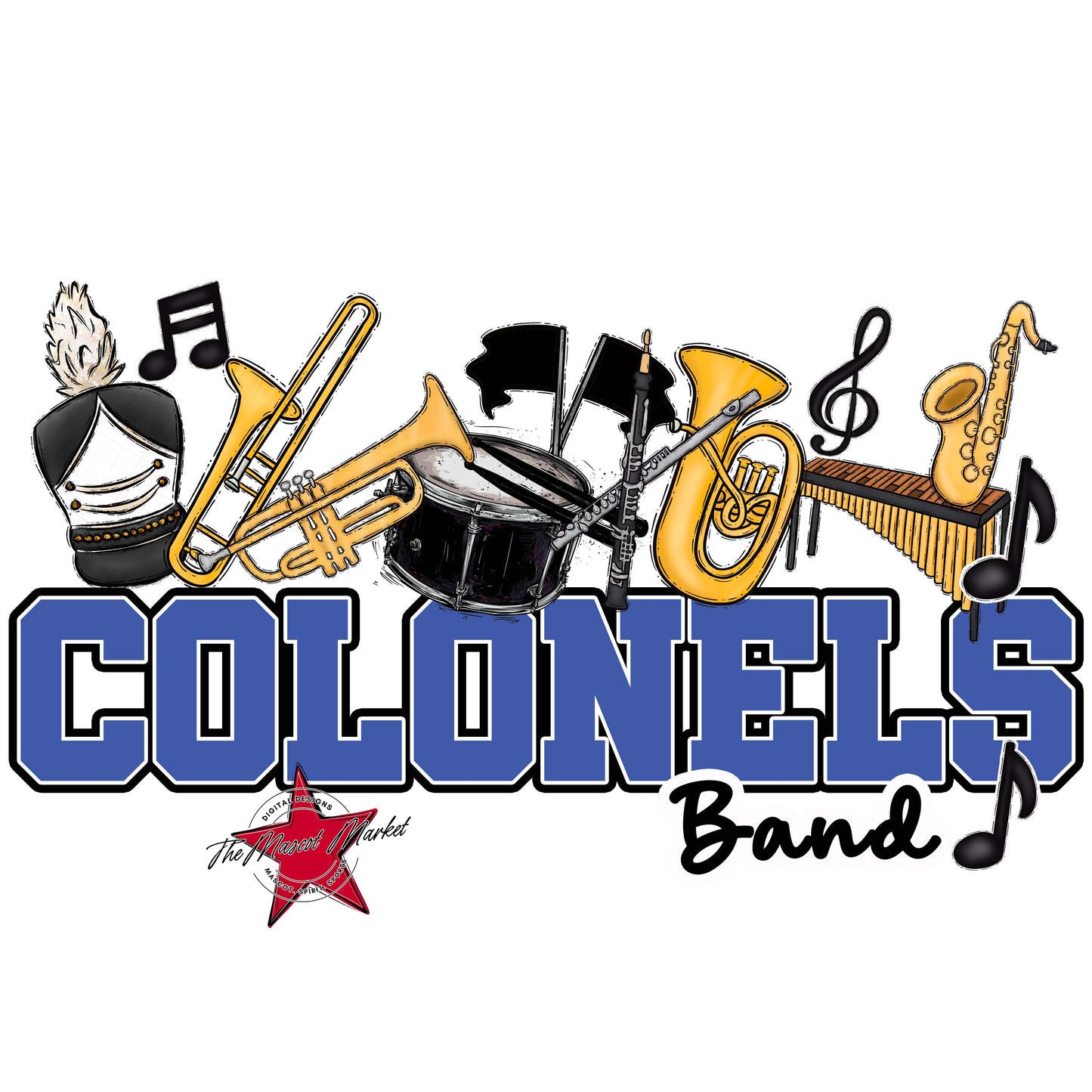 Colonels Varsity Band-Off Blue