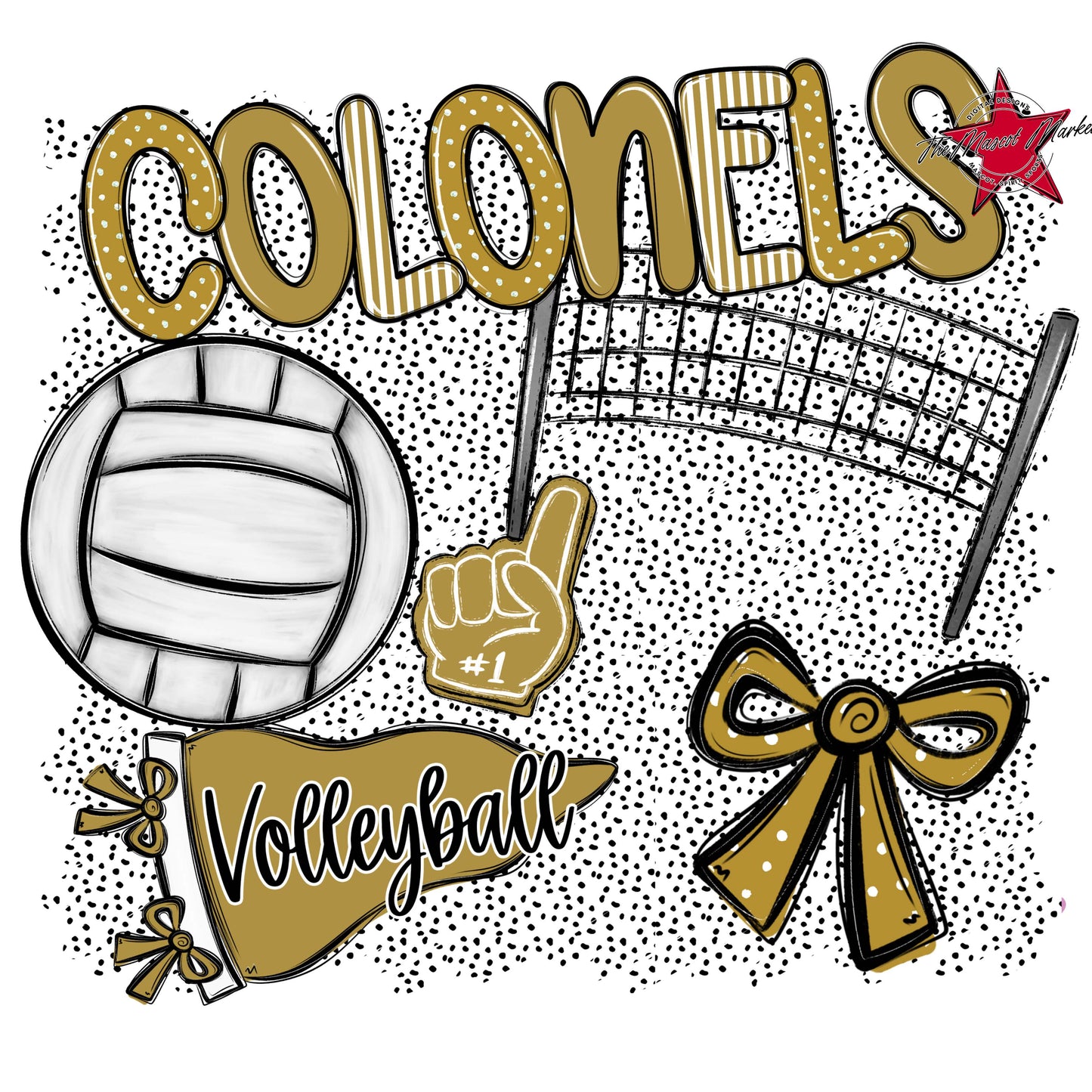 Colonels Volleyball Spirit-Gold