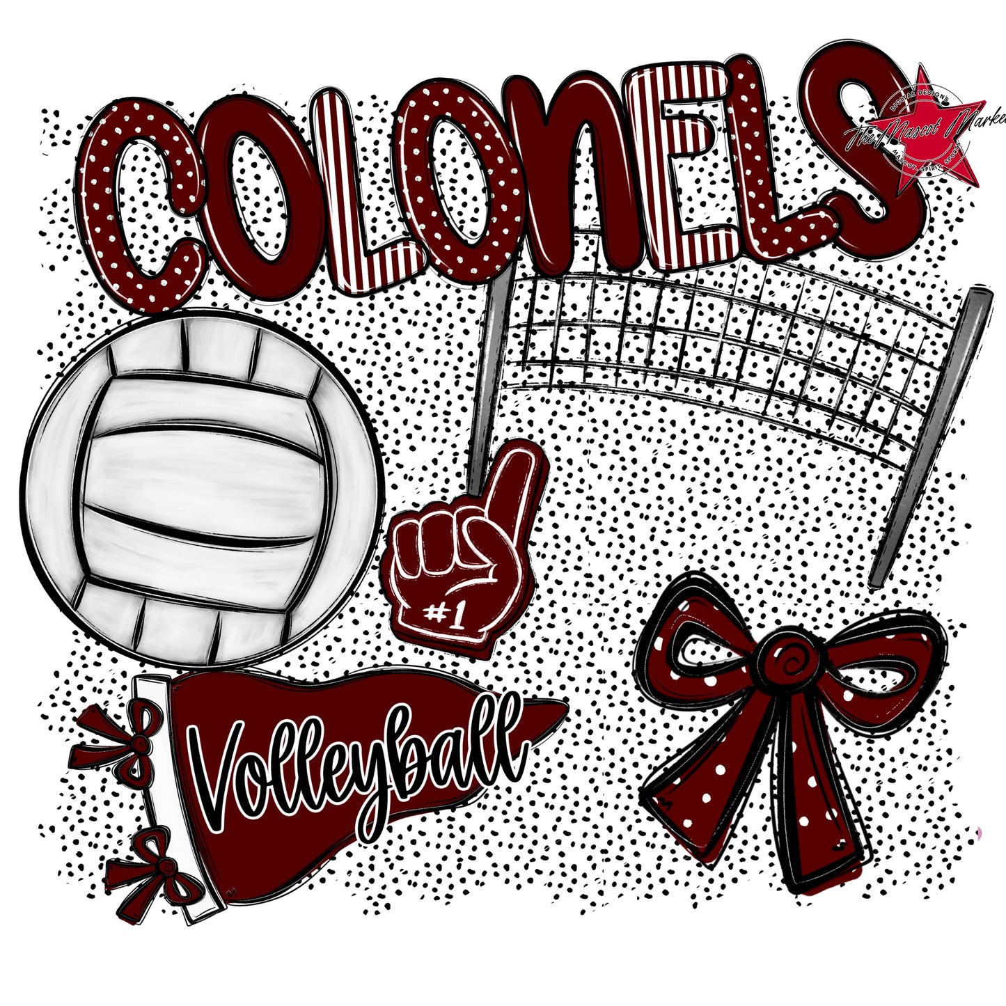 Colonels Volleyball Spirit-Maroon