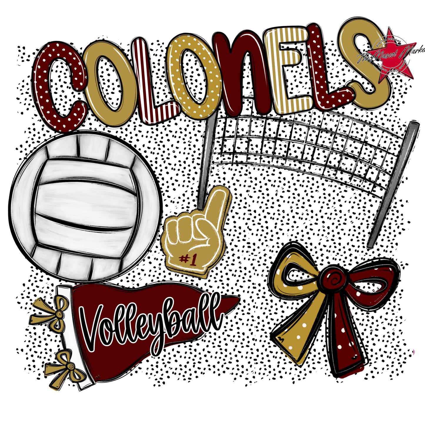 Colonels Volleyball Spirit-Maroon & Gold