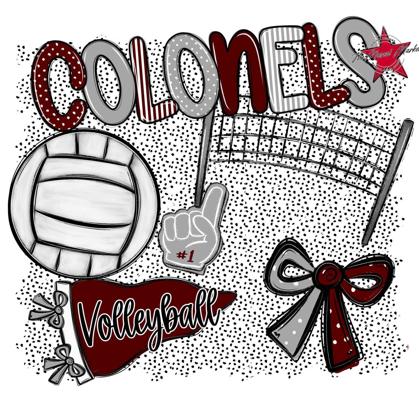 Colonels Volleyball Spirit-Maroon & Grey