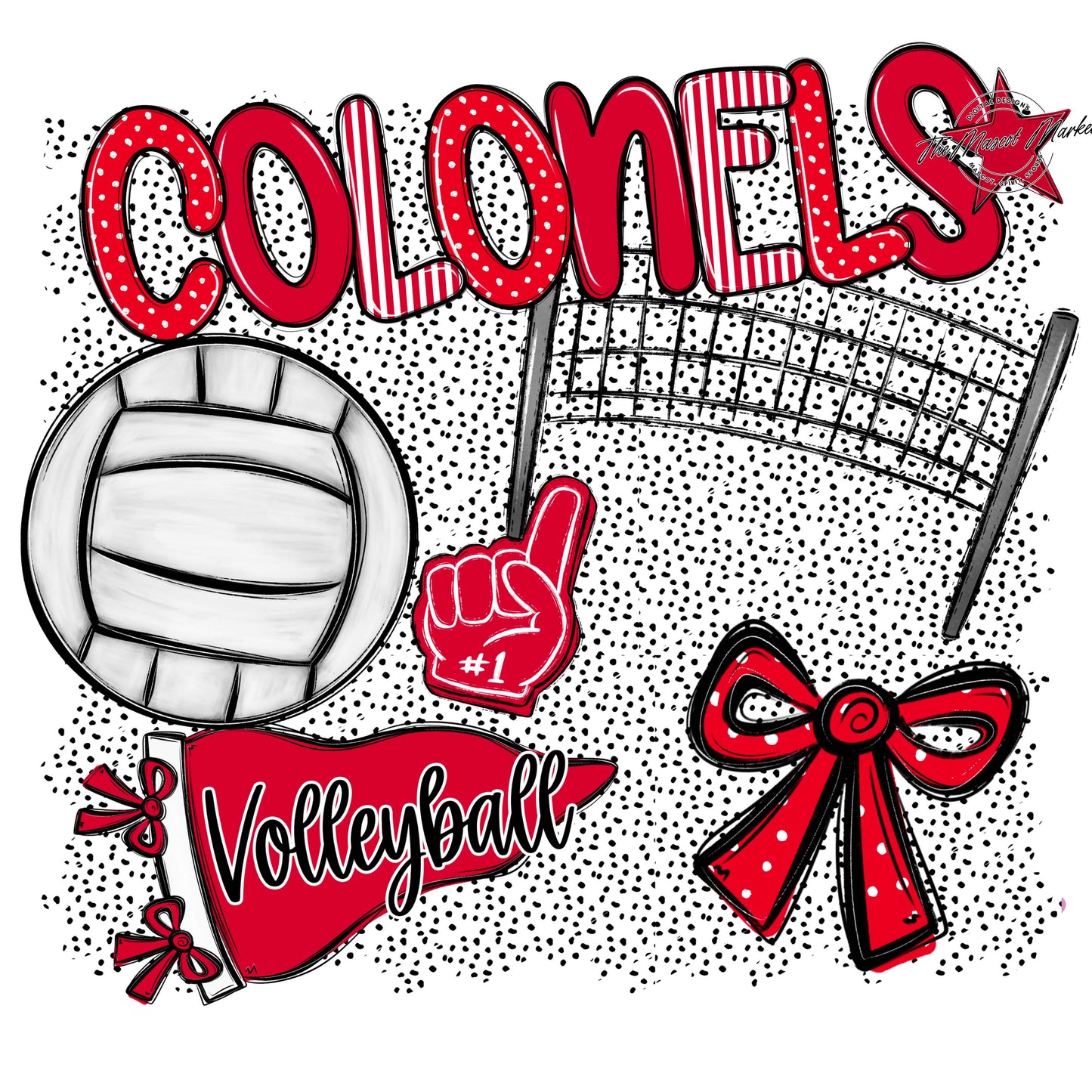Colonels Volleyball Spirit-Red