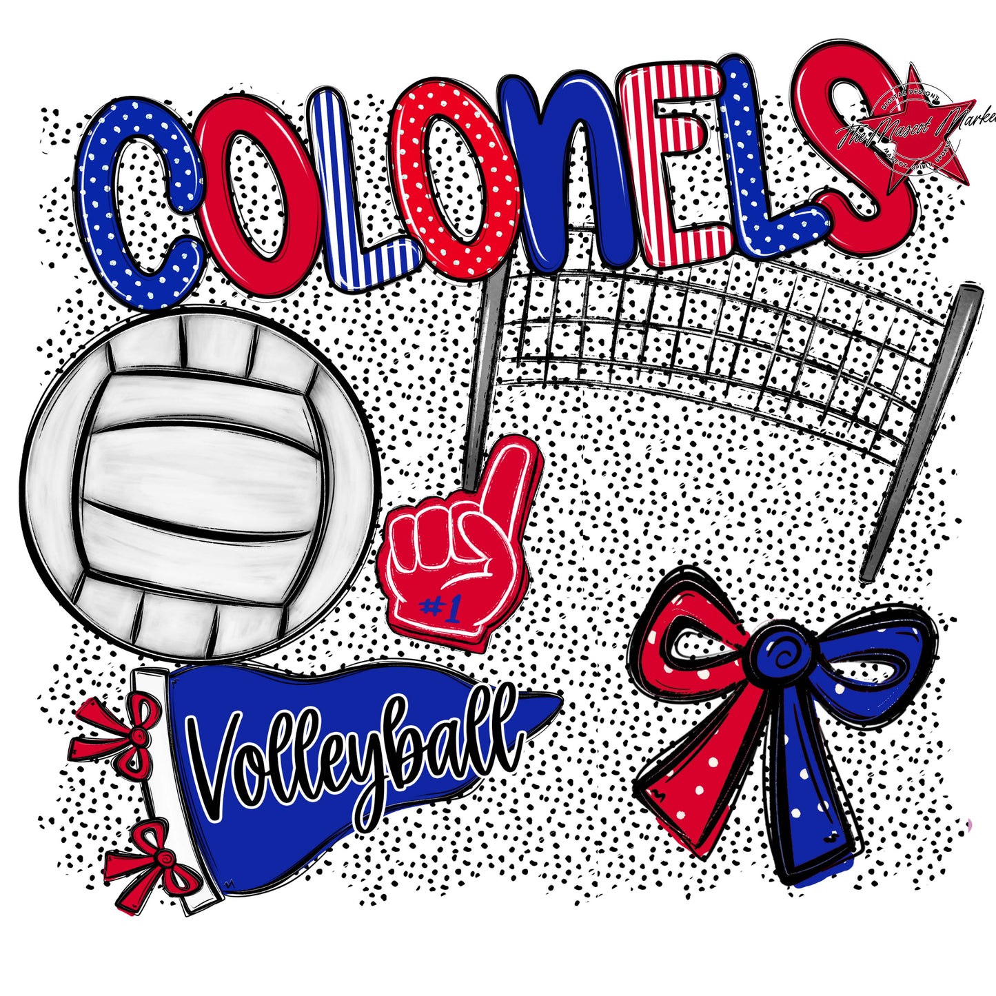 Colonels Volleyball Spirit-Royal Blue & Red