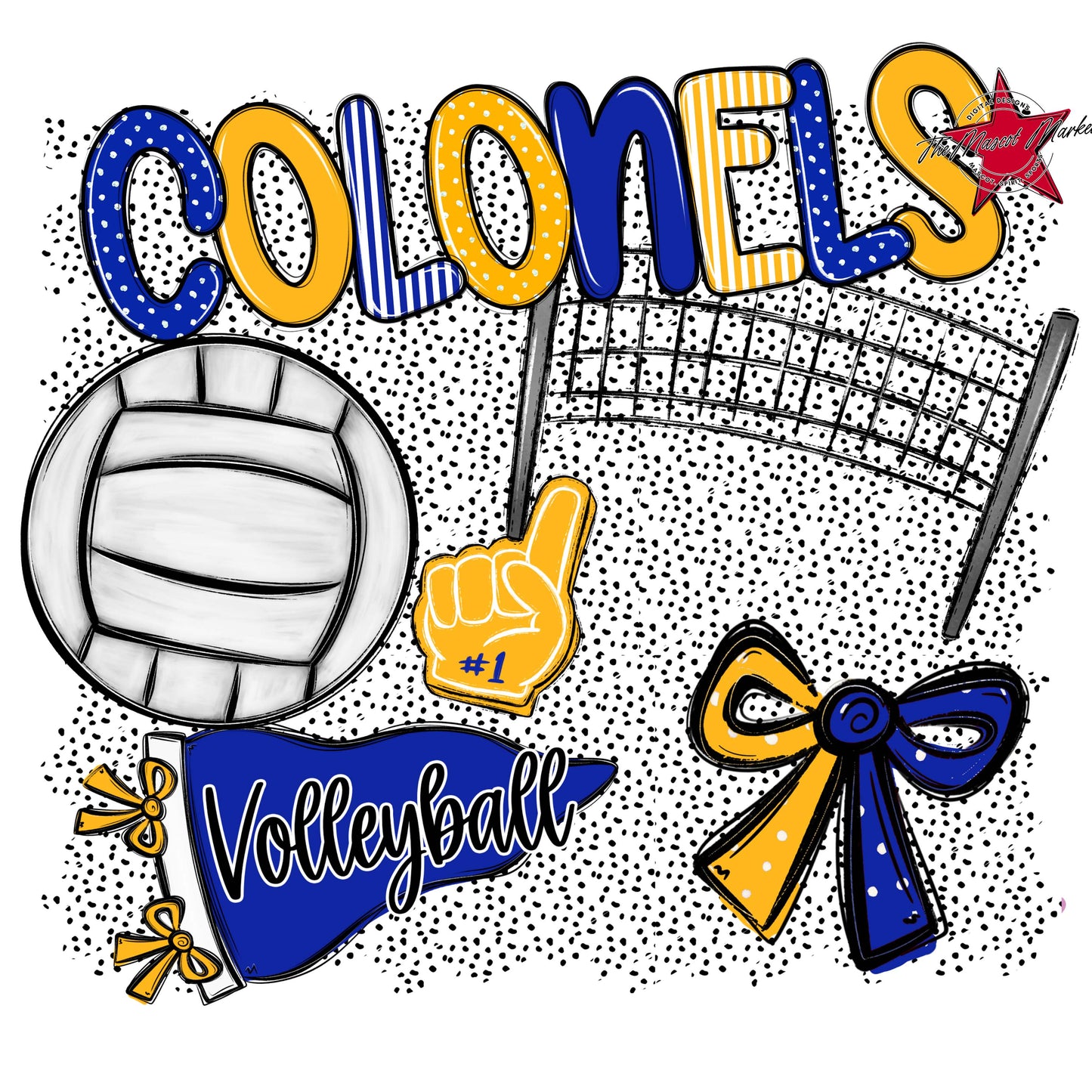 Colonels Volleyball Spirit-Royal Blue & Yellow
