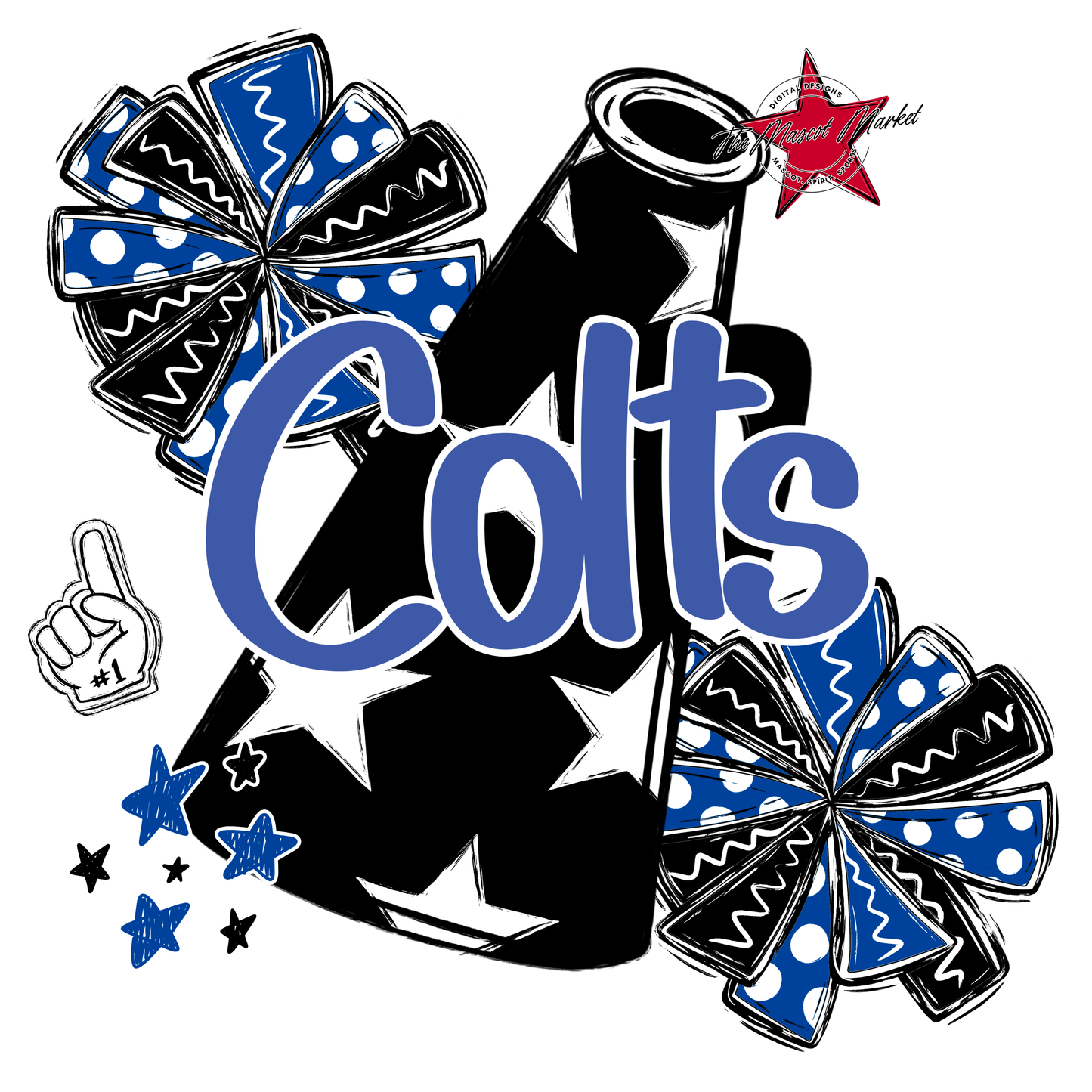 Colts Alpha Megaphone Design-Off Blue