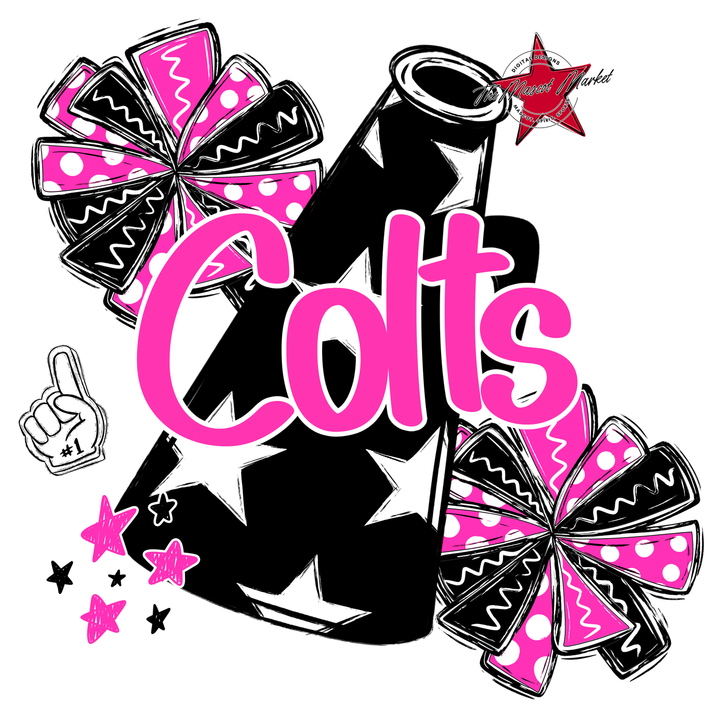 Colts Alpha Megaphone Design-Pink