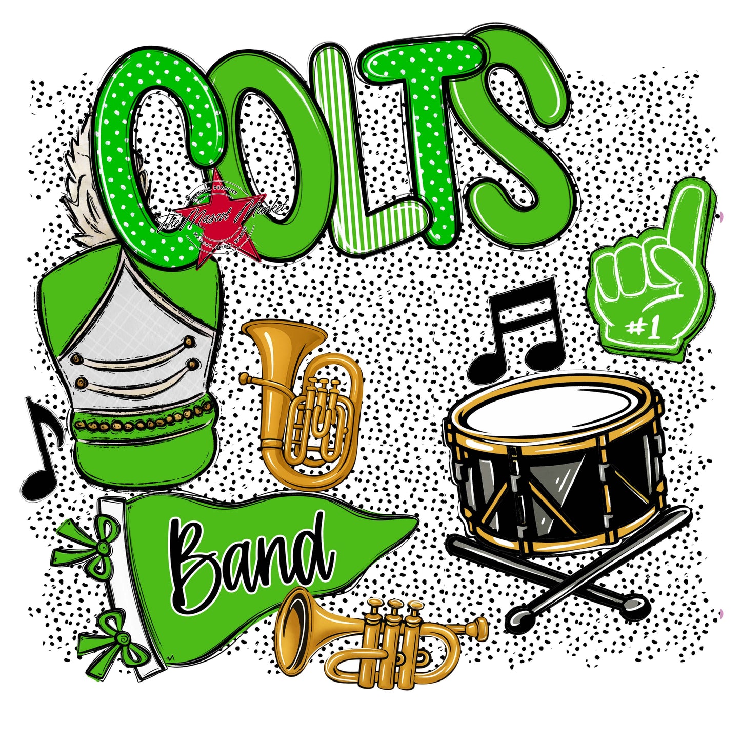 Colts Band Spirit-Bright Green