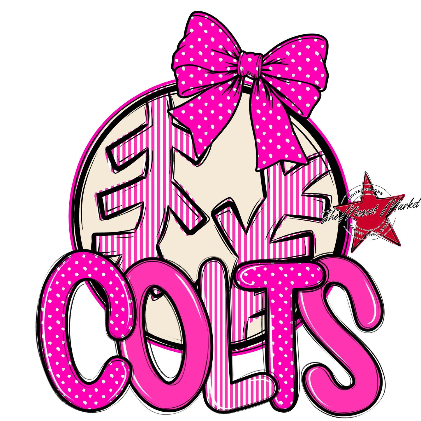 Colts Baseball-Softball Spirit Design-Pink
