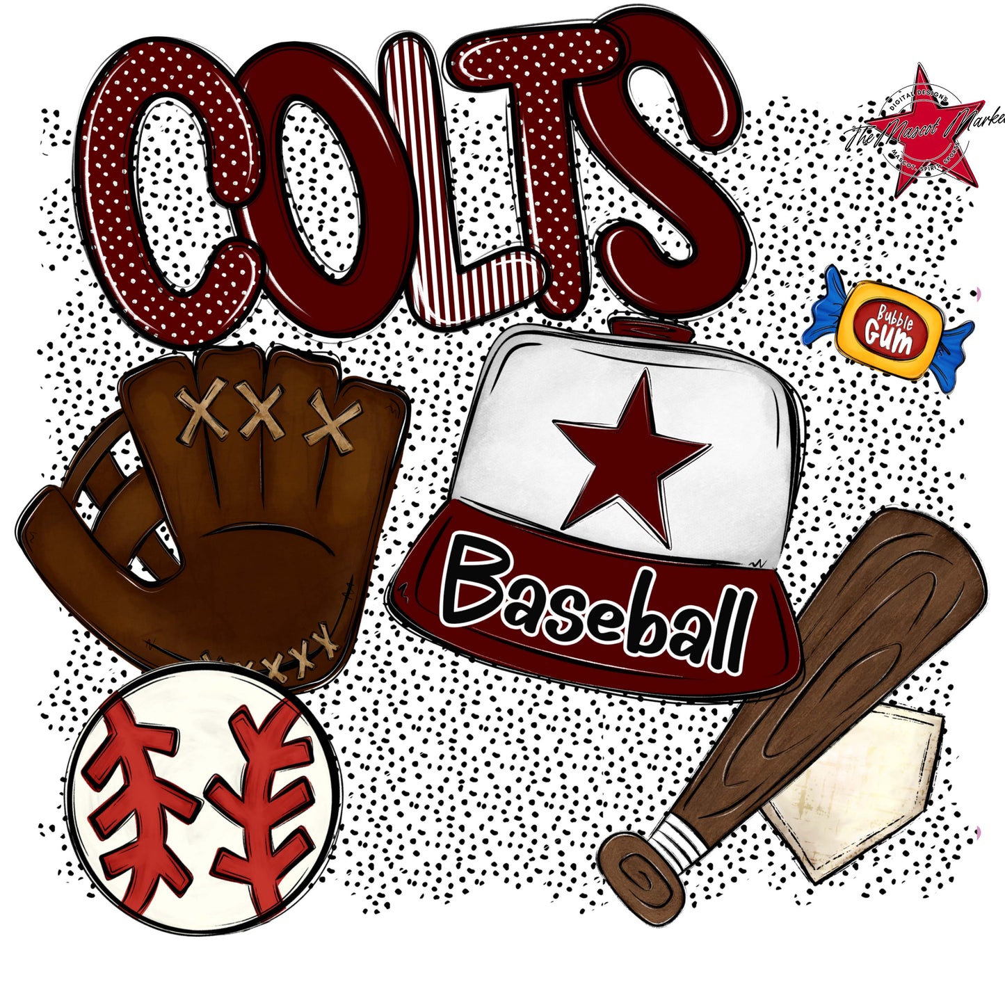Colts Baseball Spirit-Maroon