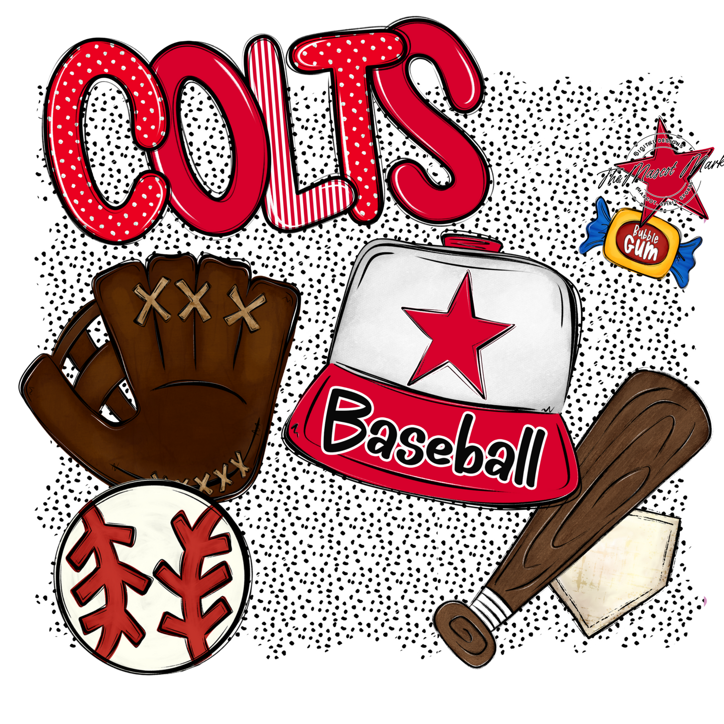 Colts Baseball Spirit-Red