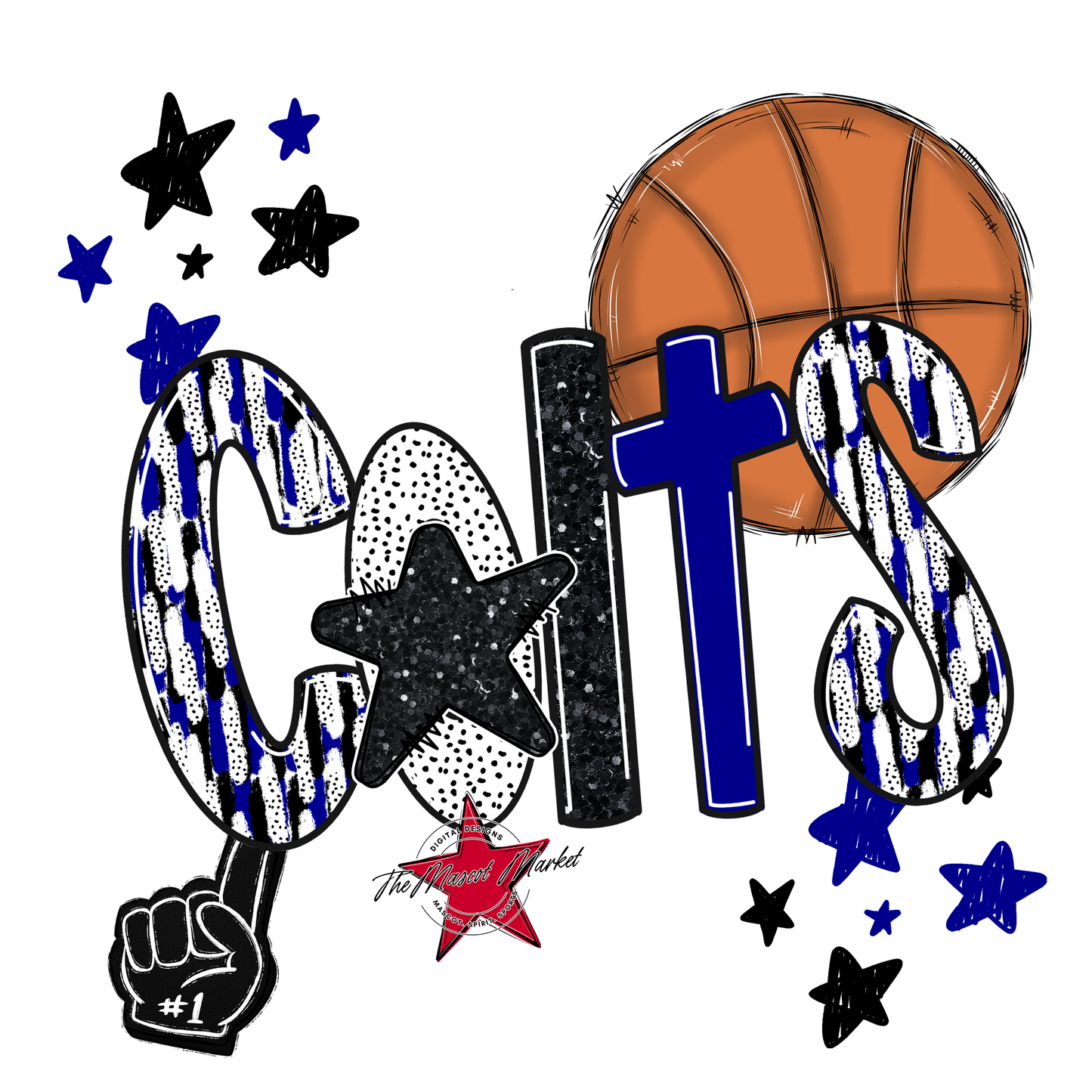 Colts Basketball Scrape-Blue