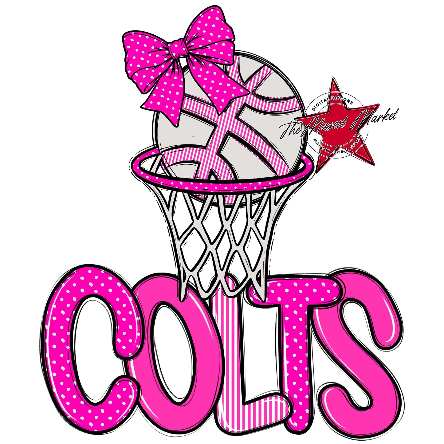 Colts Basketball Spirit Design-Pink