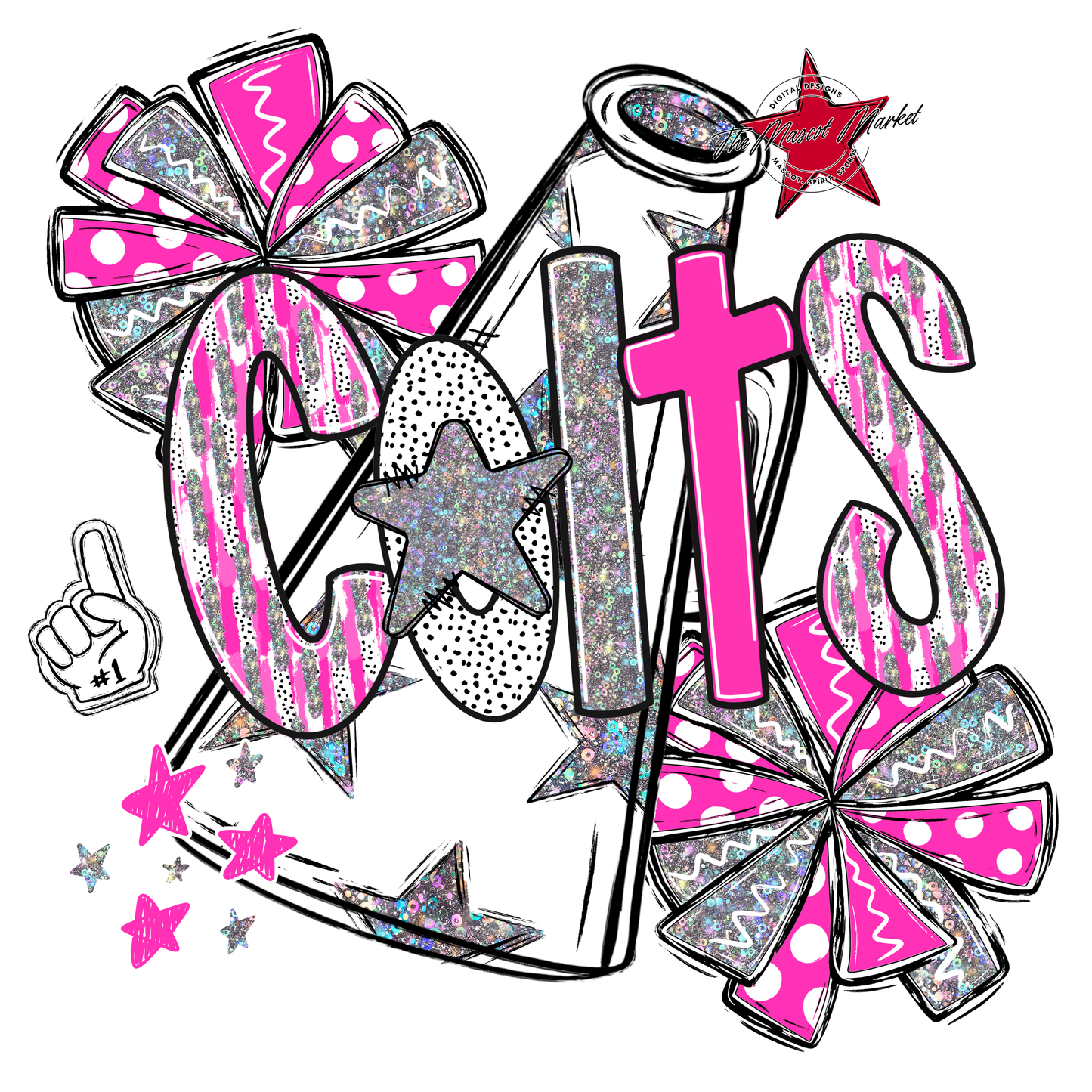 Colts Cheer Megaphone Scrape-Pink