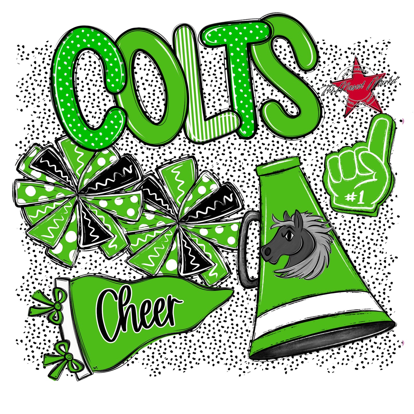 Colts Cheer Spirit-Bright Green