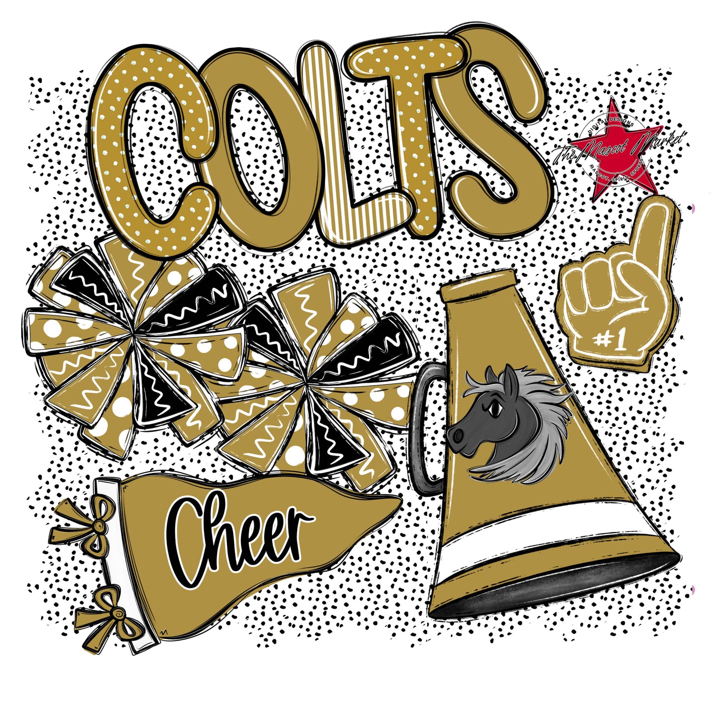 Colts Cheer Spirit-Gold