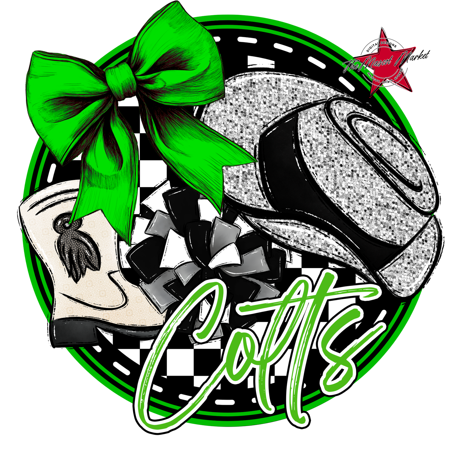 Colts Circle Drillteam Design-Bright Green