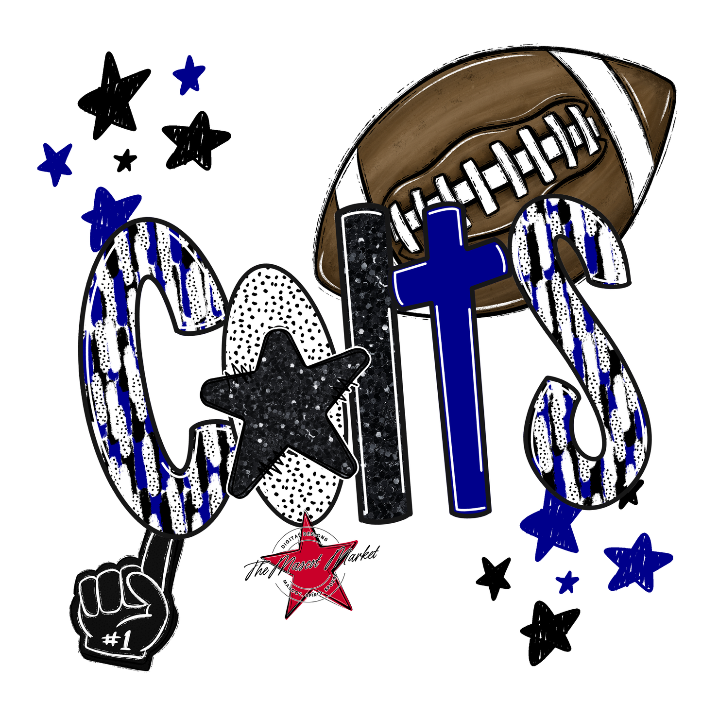 Colts Football Scrape-Blue