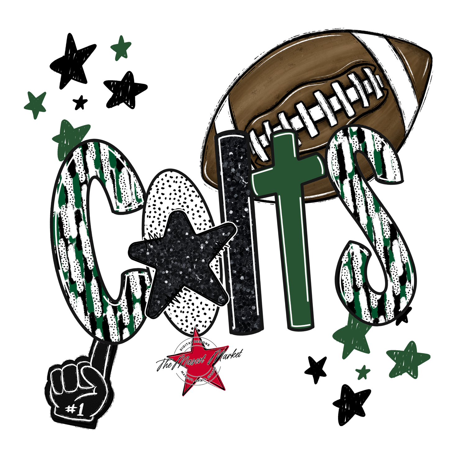 Colts Football Scrape-Green