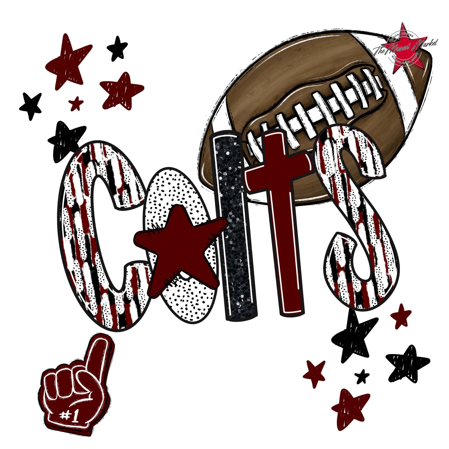 Colts Football Scrape-Maroon