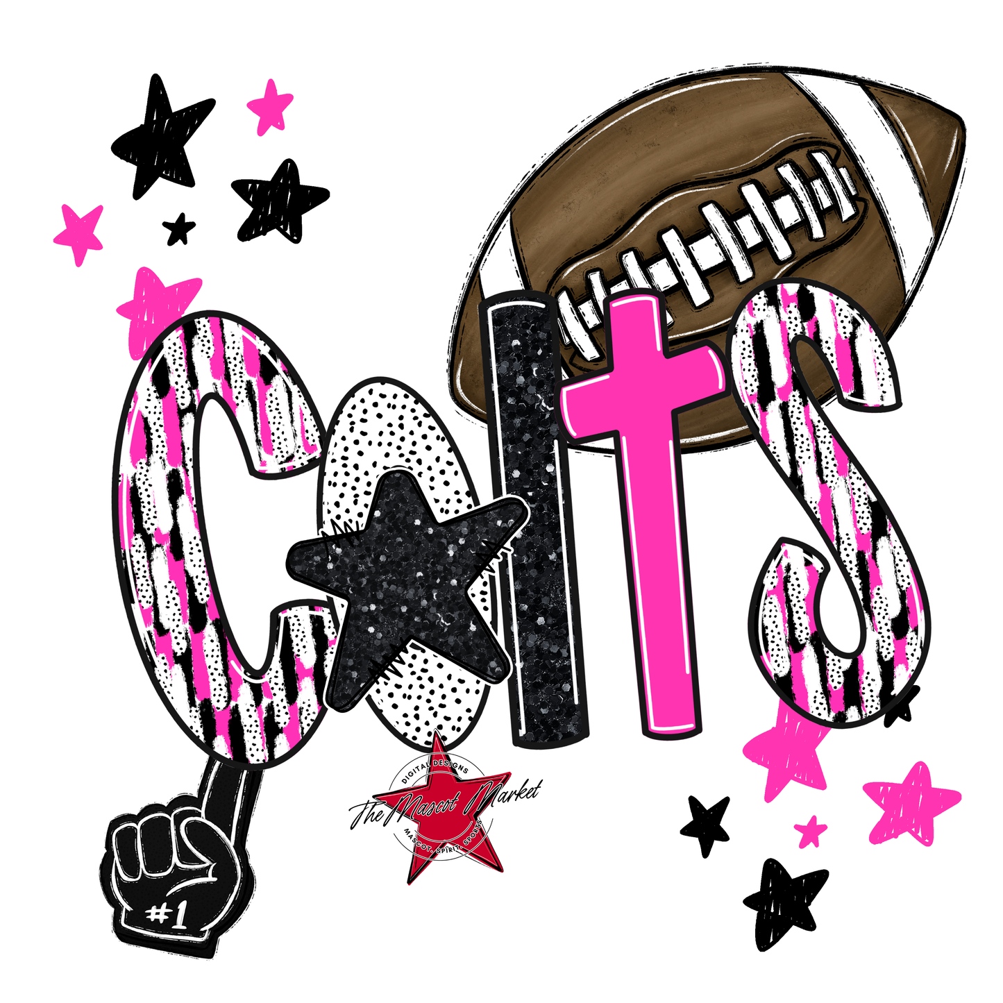 Colts Football Scrape-Pink