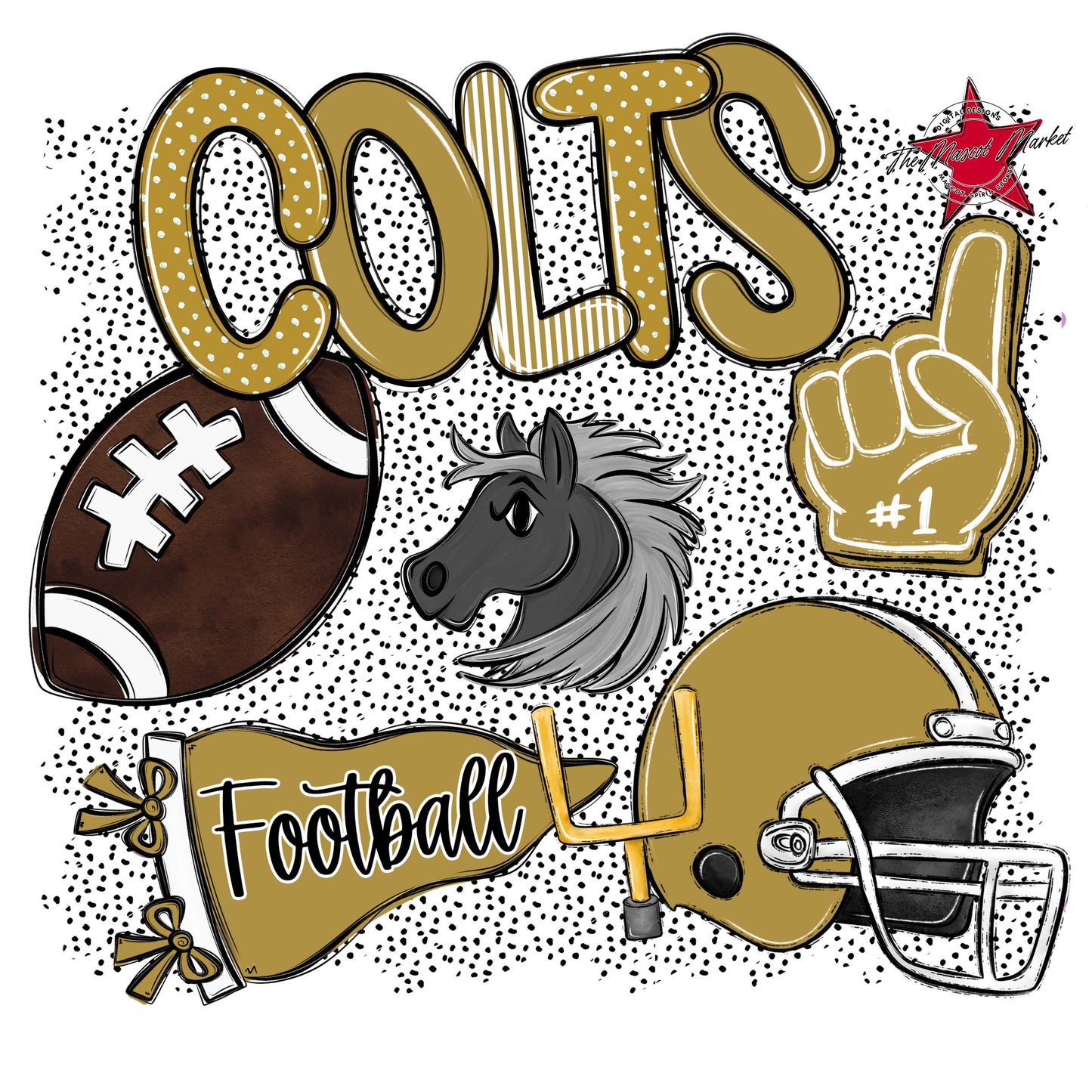 Colts Football Spirit-Gold