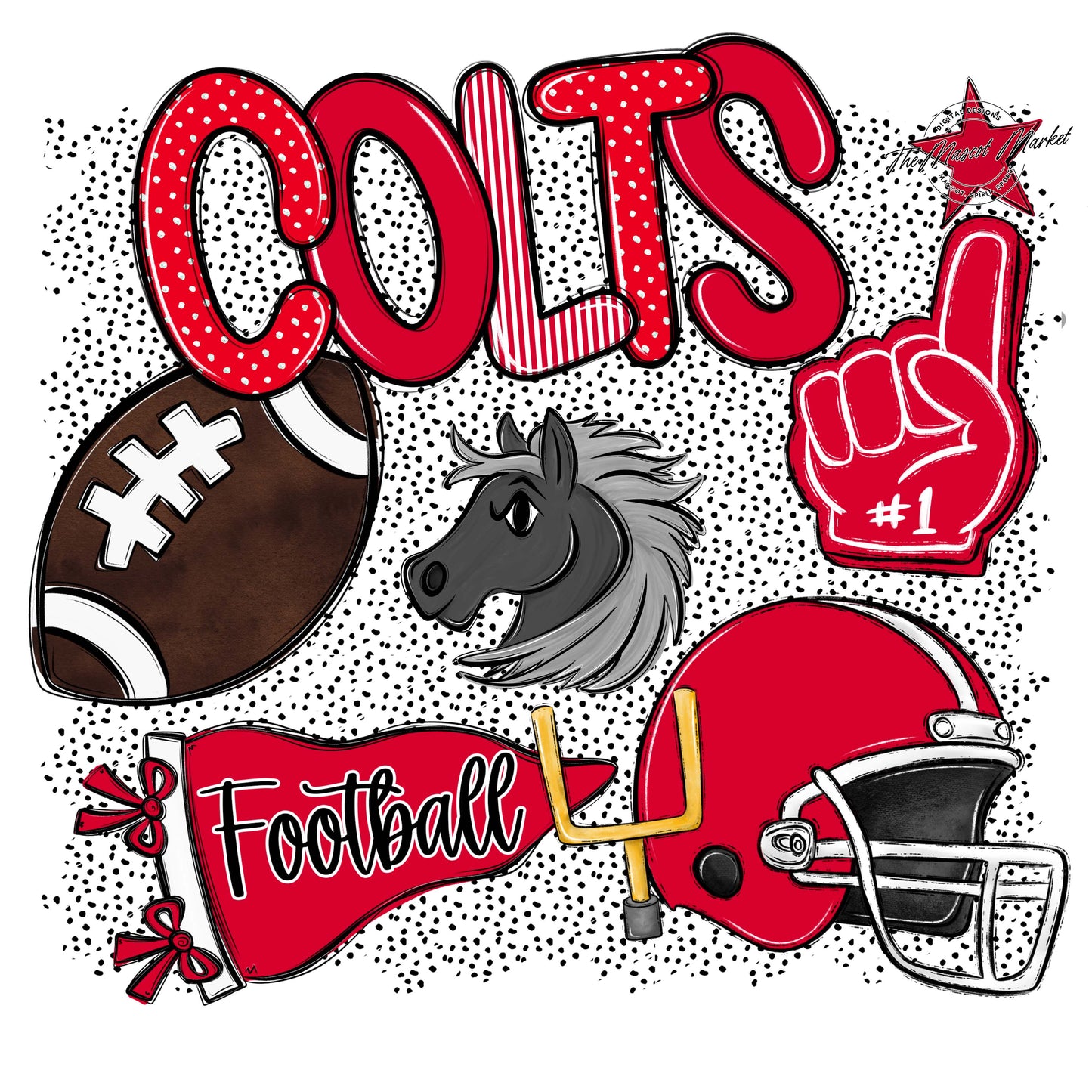 Colts Football Spirit-Red