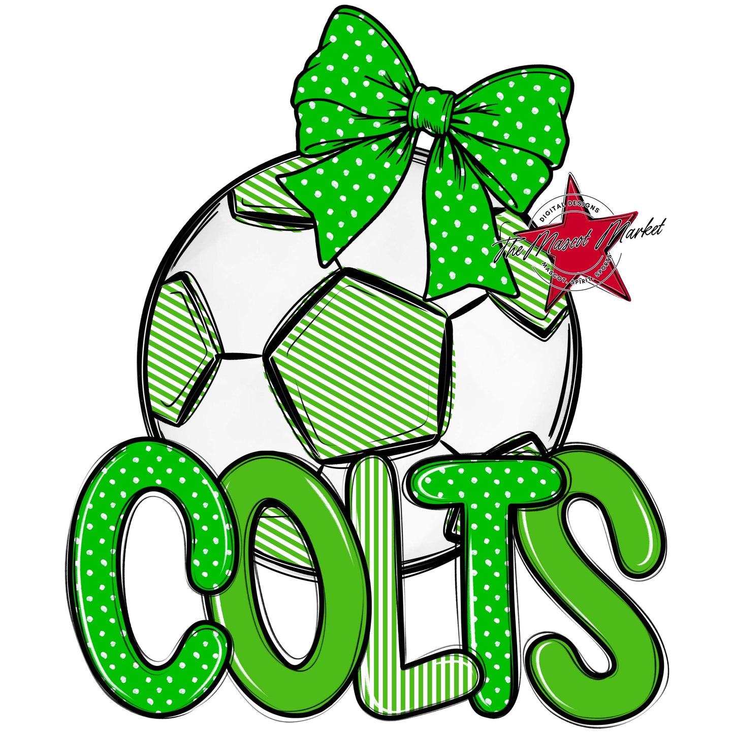 Colts Soccer Spirit Design-Bright Green