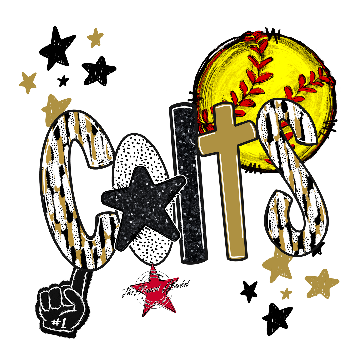 Colts Softball Scrape-Gold