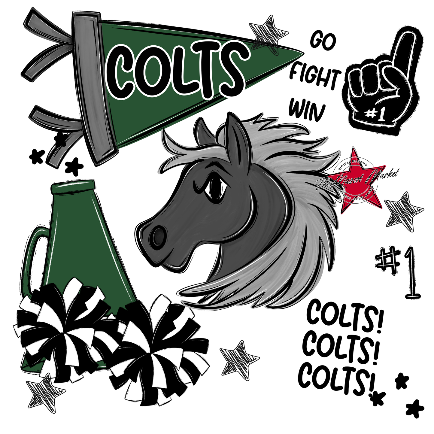 Colts Spirit Design-Green