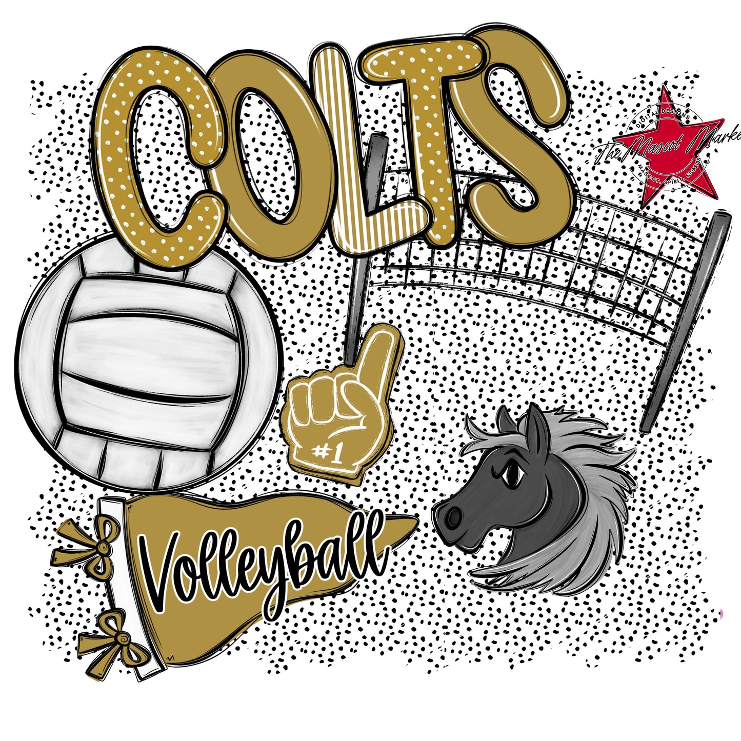 Colts Volleyball Spirit-Gold