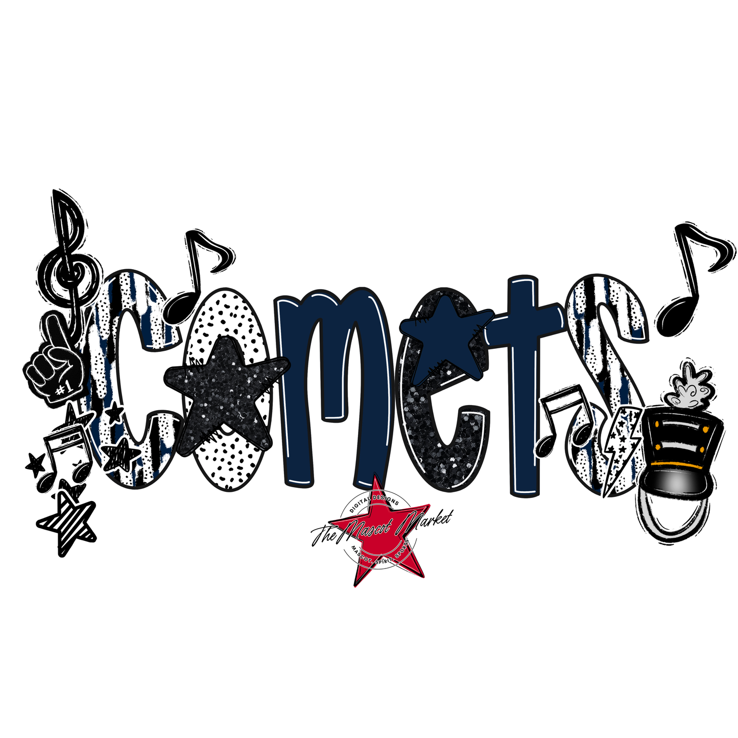 Comets Band Scrape-Navy