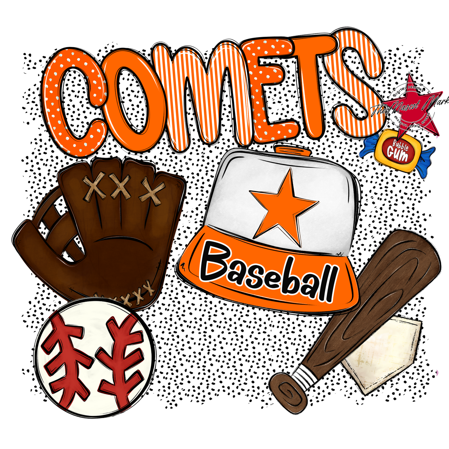 Comets Baseball Spirit-Orange