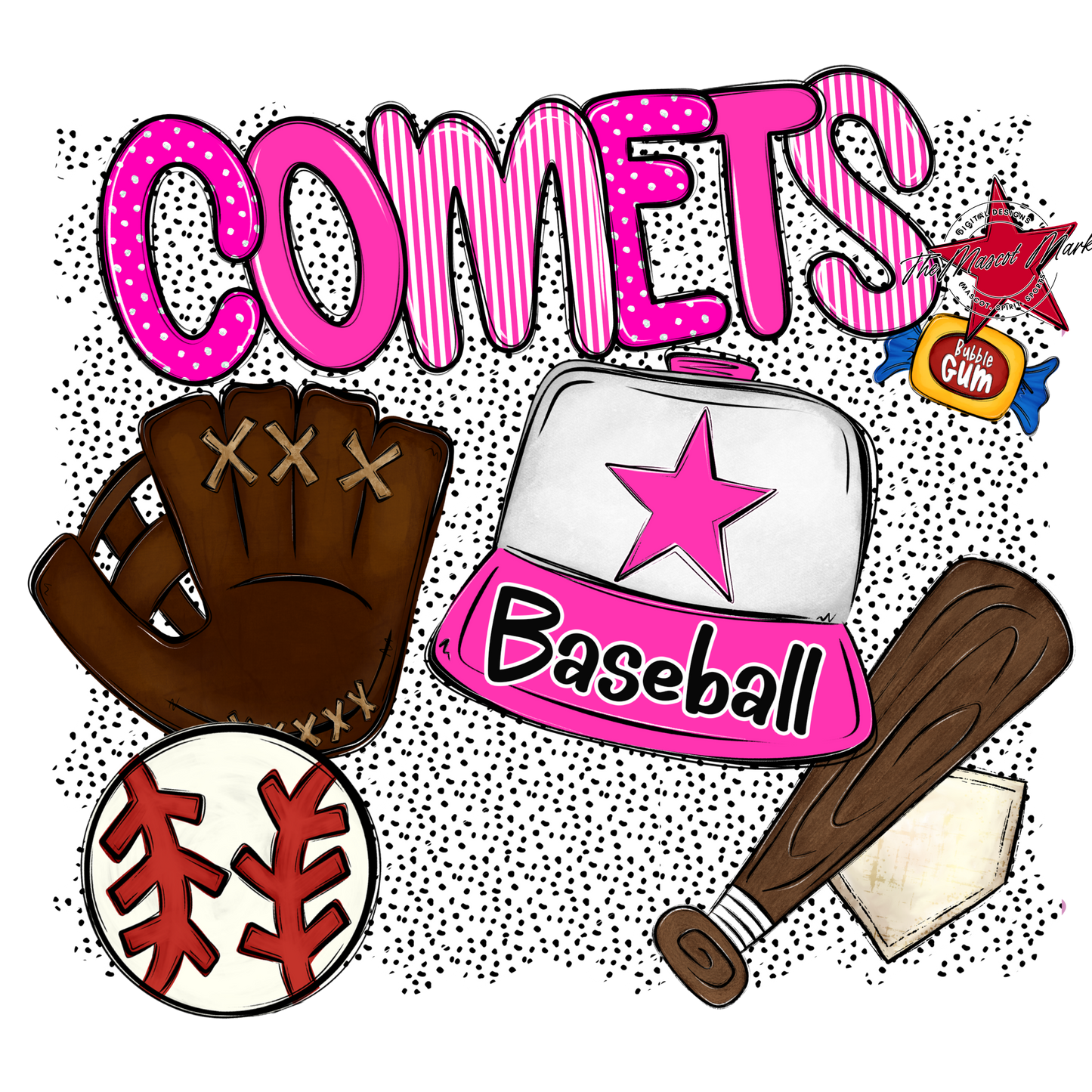 Comets Baseball Spirit-Pink