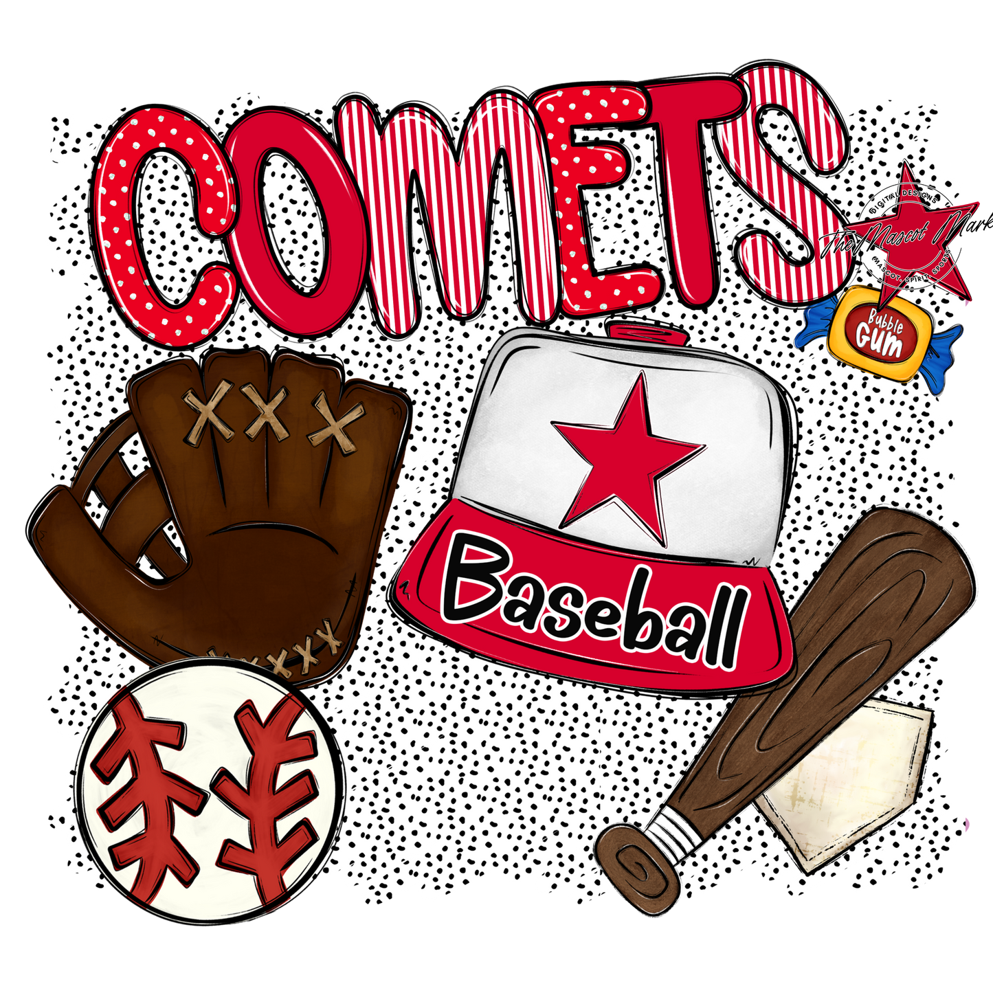 Comets Baseball Spirit-Red