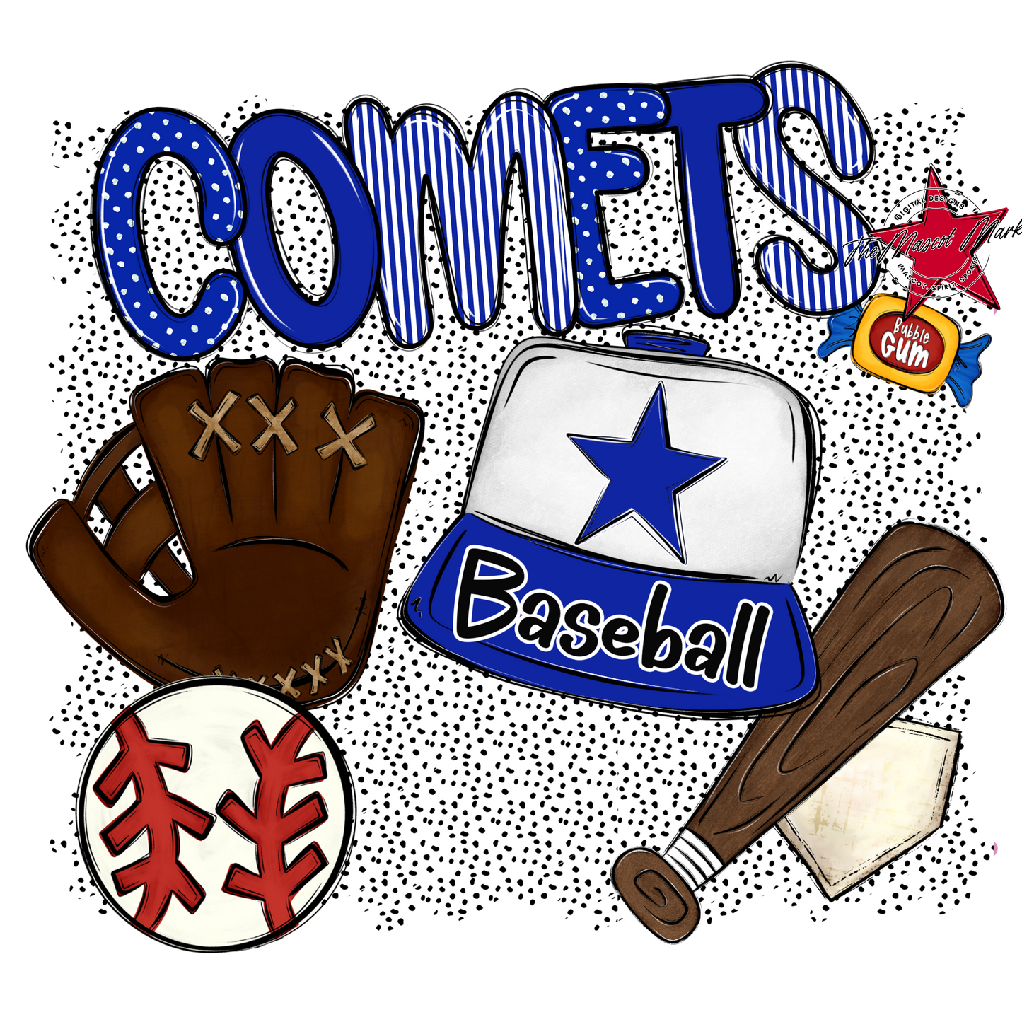 Comets Baseball Spirit-Royal Blue