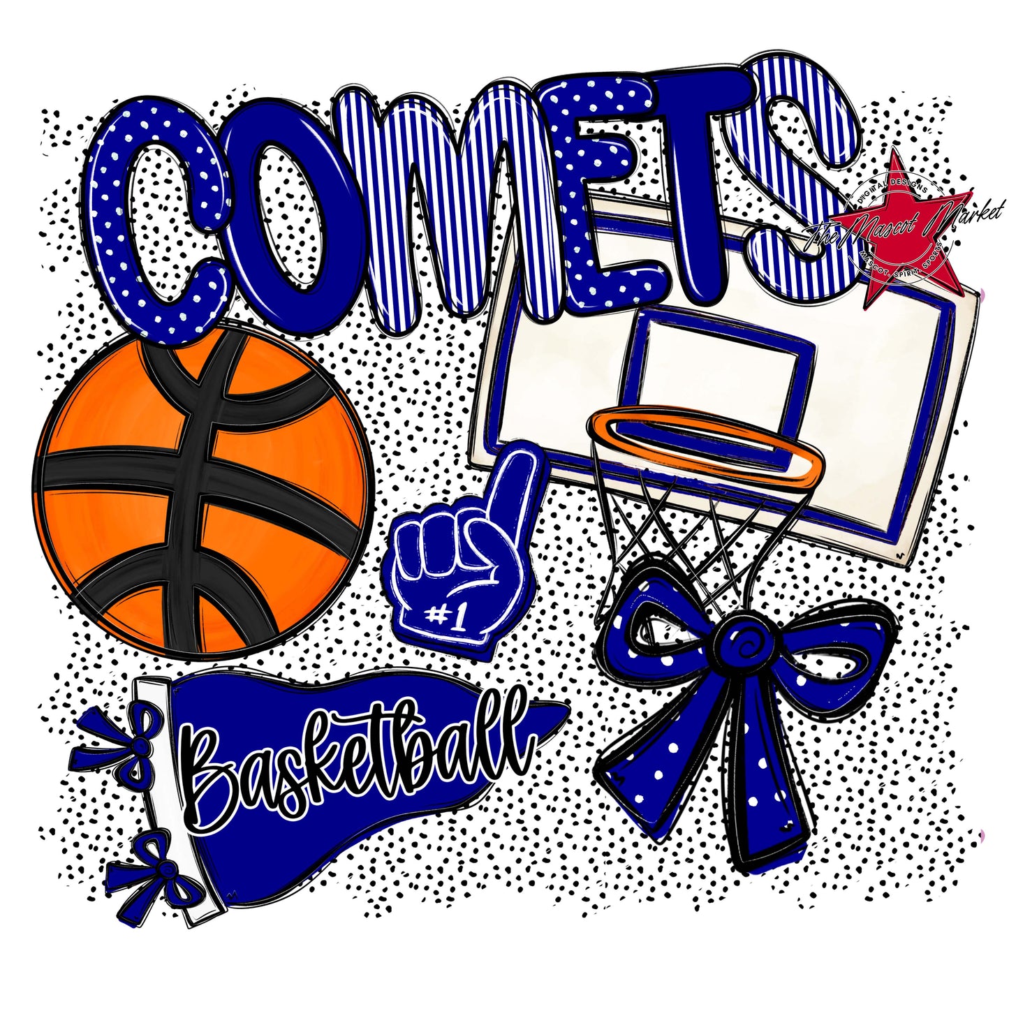 Comets Basketball Spirit-Blue