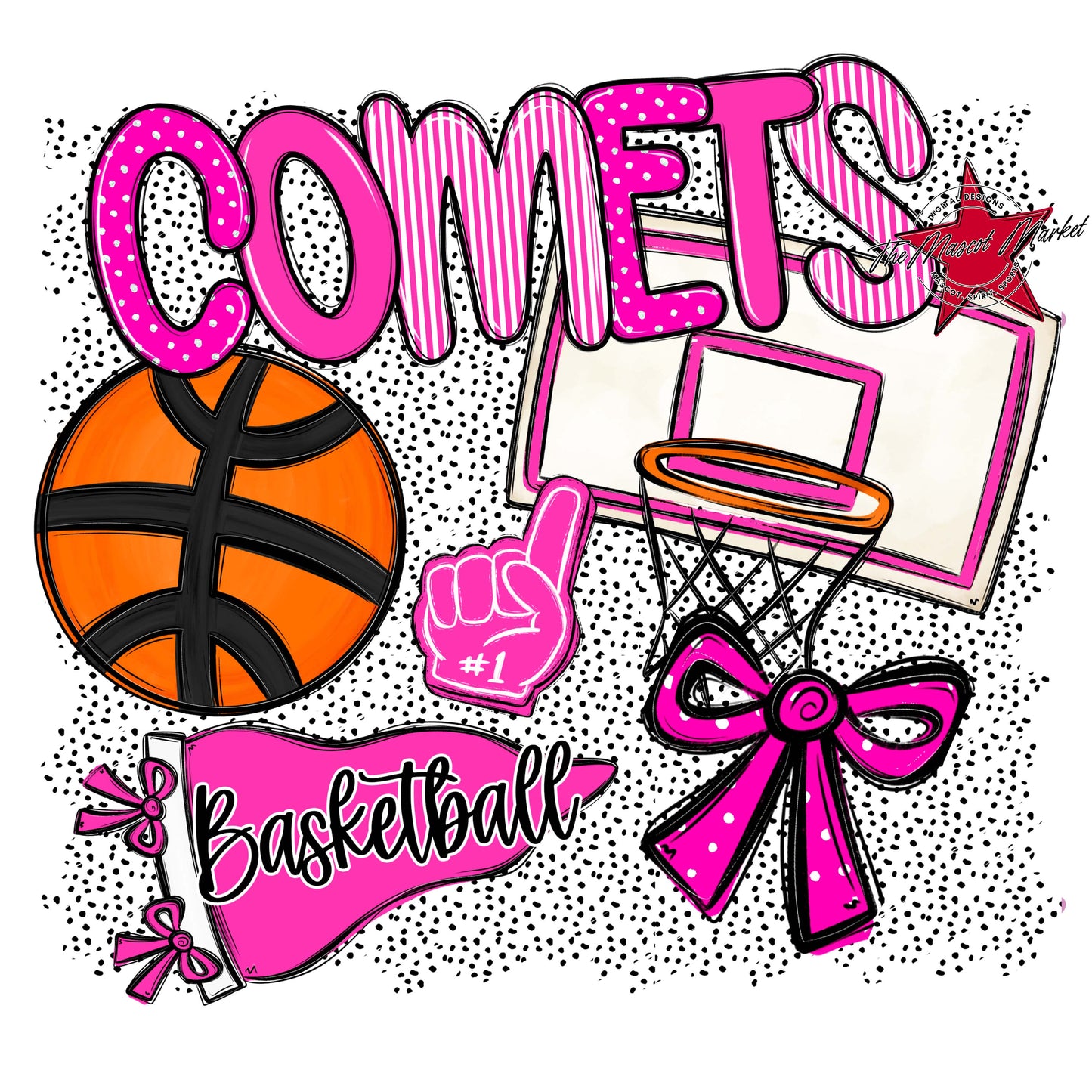 Comets Basketball Spirit-Pink