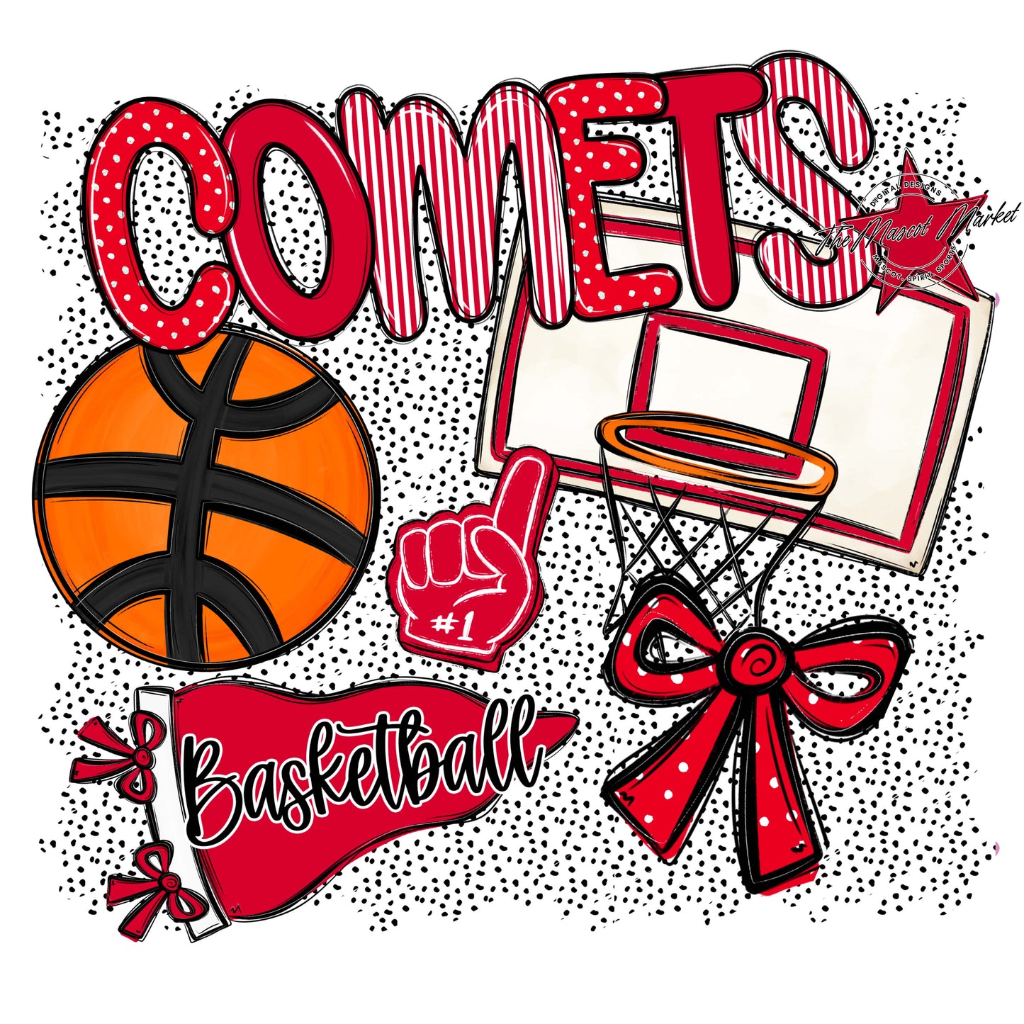 Comets Basketball Spirit-Red