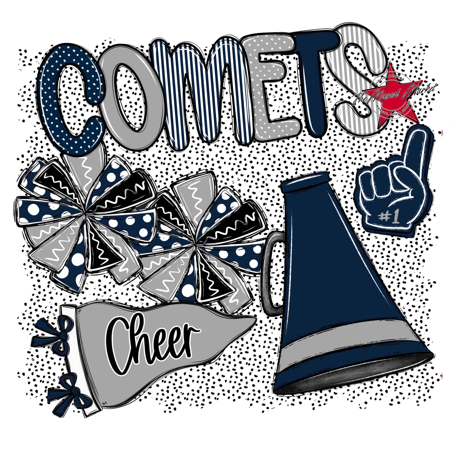Comets Cheer Spirit-Navy & Grey