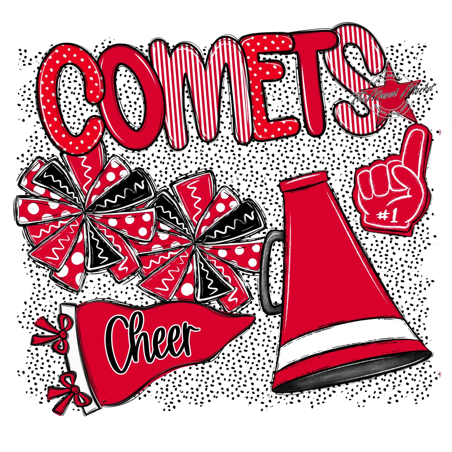 Comets Cheer Spirit-Red