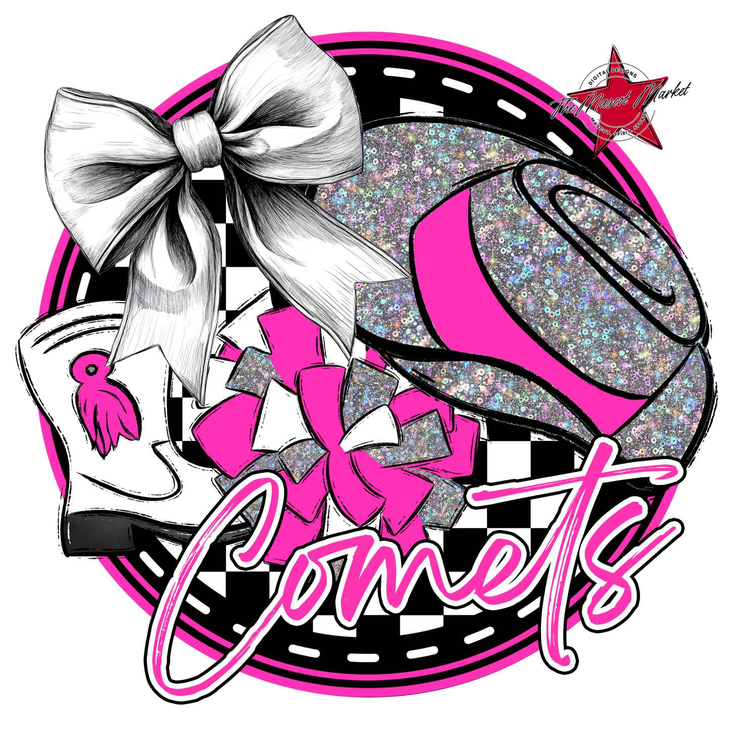Comets Circle Drillteam Design-Pink