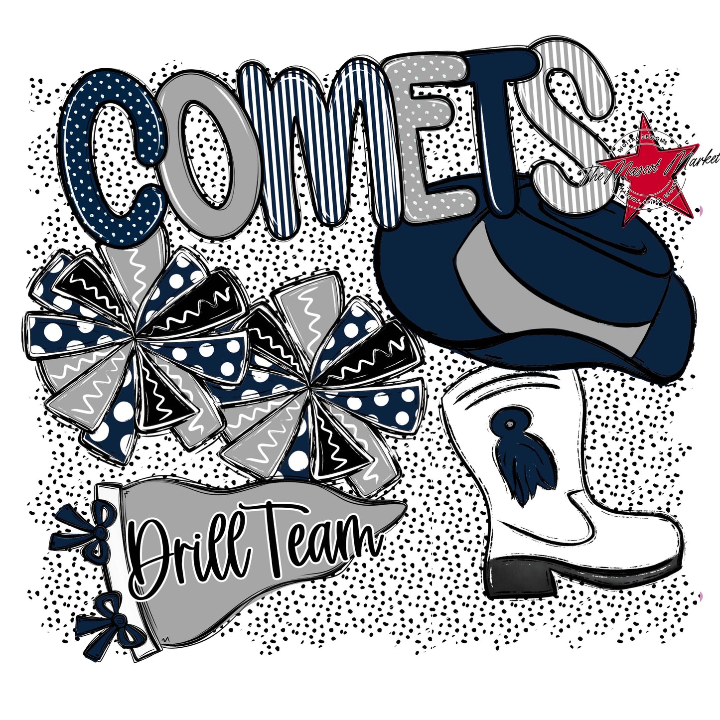 Comets Drillteam Spirit-Navy & Grey